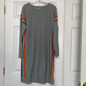 Boden Talise Knitted Rainbow Stripe Wool Blend Sweater Dress Size 12